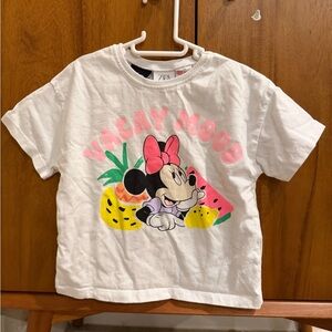 Zara White Tee with Minnie Mouse and Vacay Mood